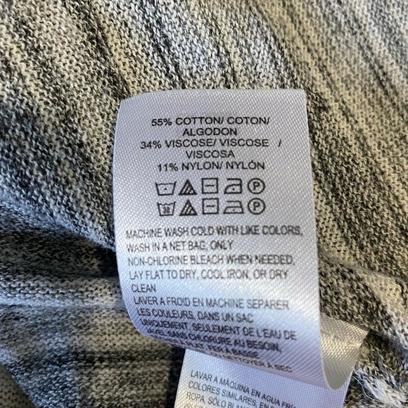 Lucky Brand Women's Gray/White Long Open Lightweight Duster Cardigan. Sz L - Picture 14 of 15